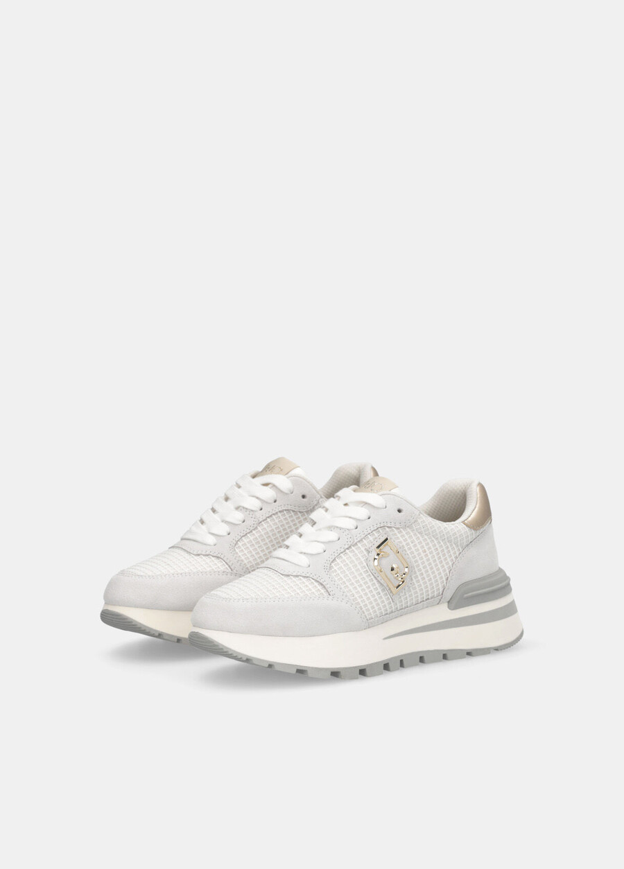 suede and mesh sneakers