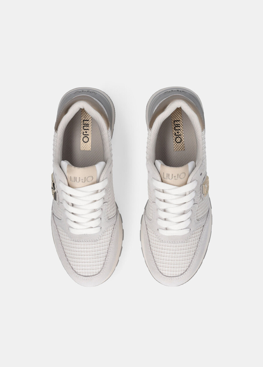 suede and mesh sneakers