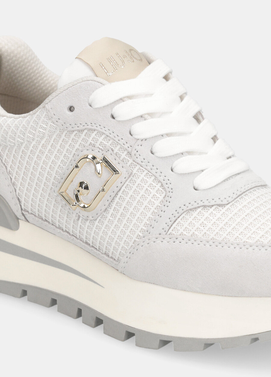 suede and mesh sneakers