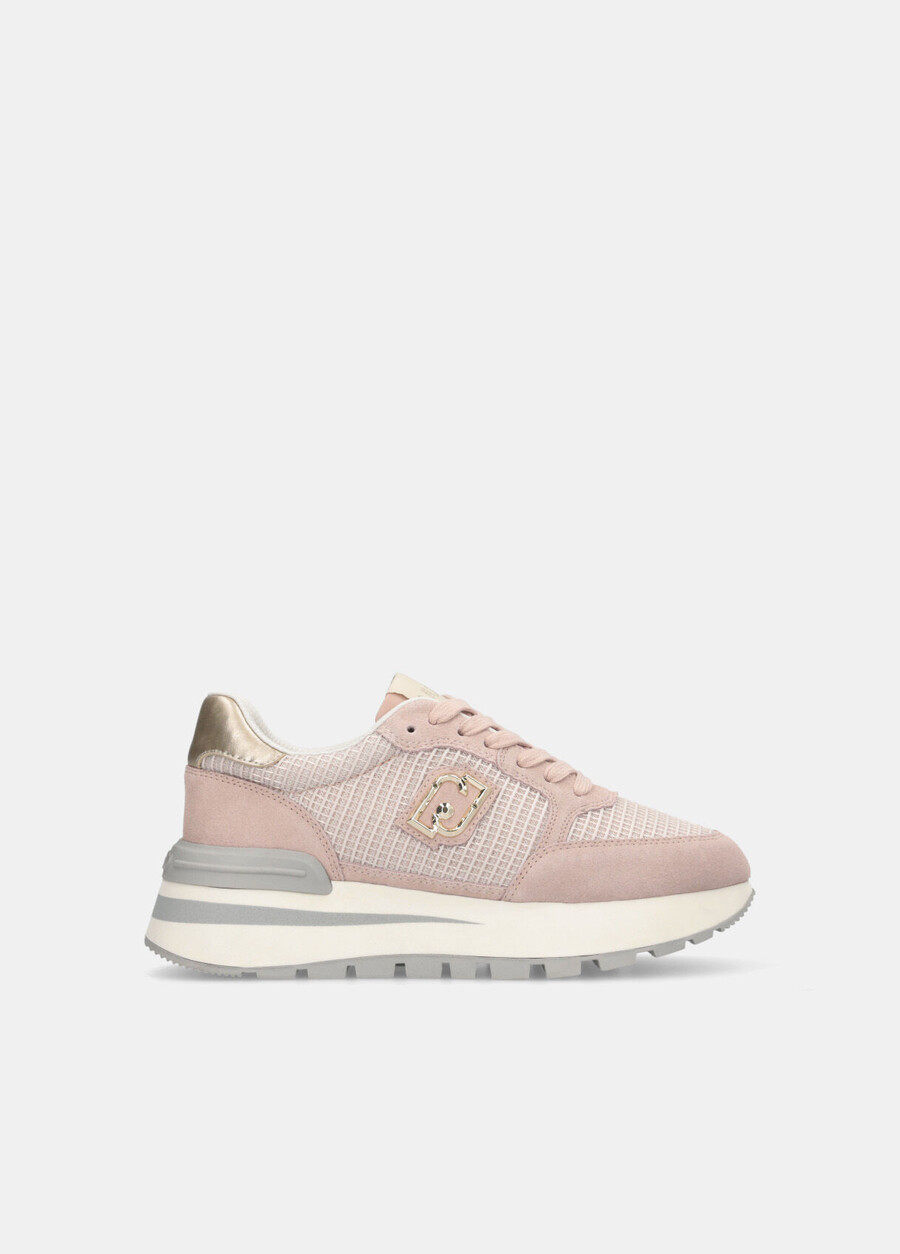 suede and mesh sneakers