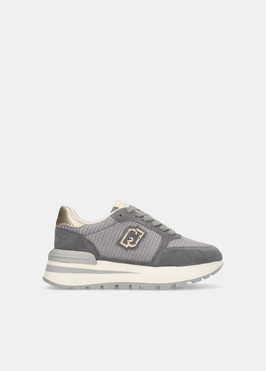 suede and mesh sneakers