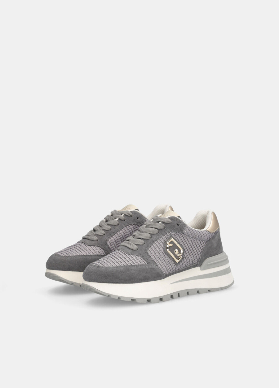 suede and mesh sneakers