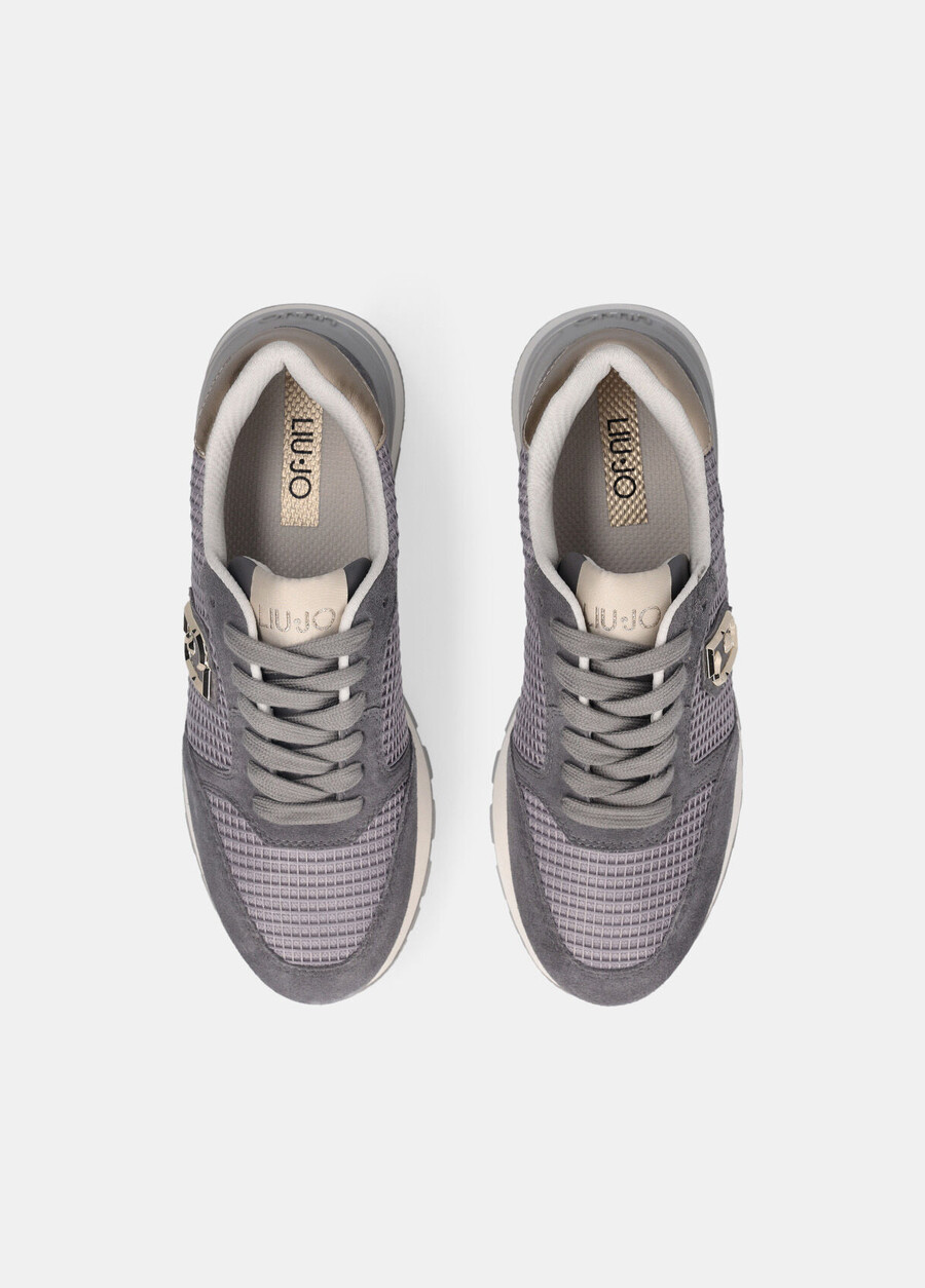 suede and mesh sneakers