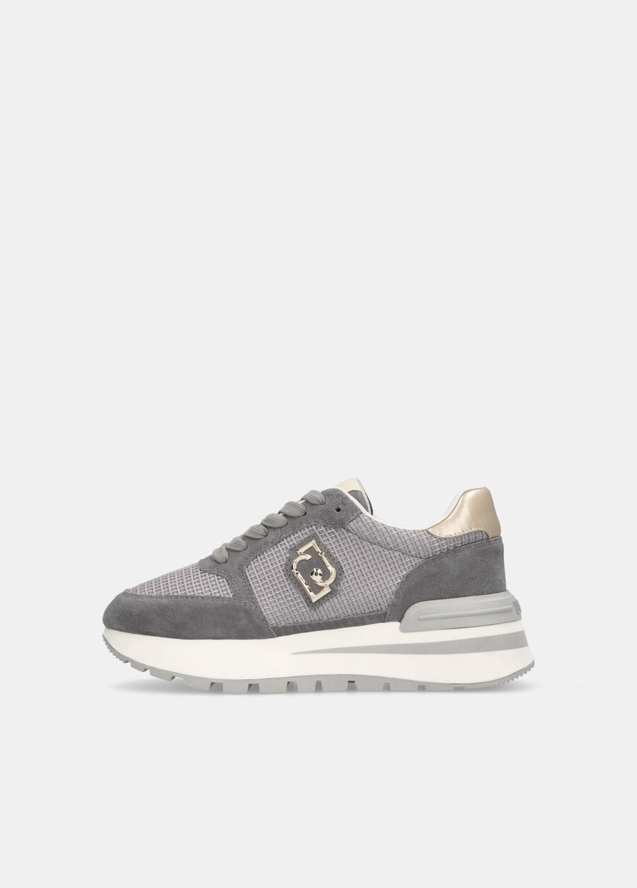 suede and mesh sneakers