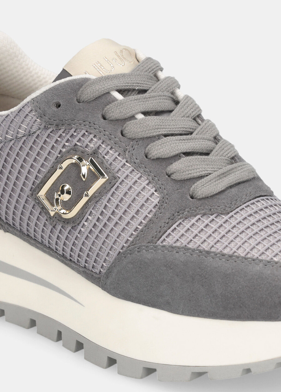 suede and mesh sneakers