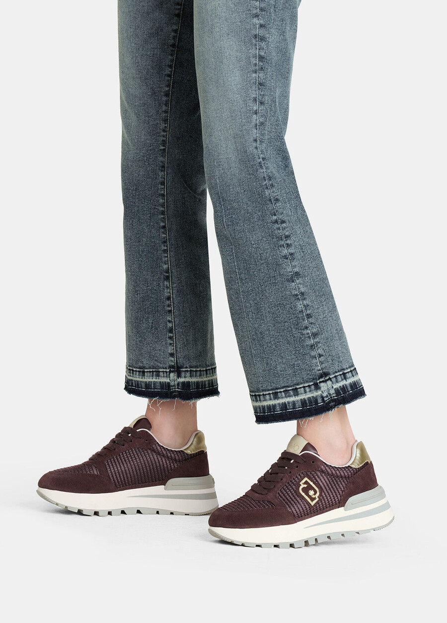 suede and mesh sneakers