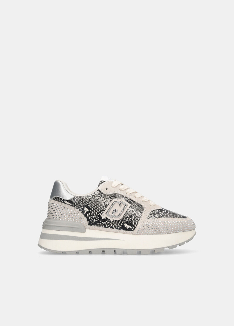 snakeskin-print sneakers with rhinestones