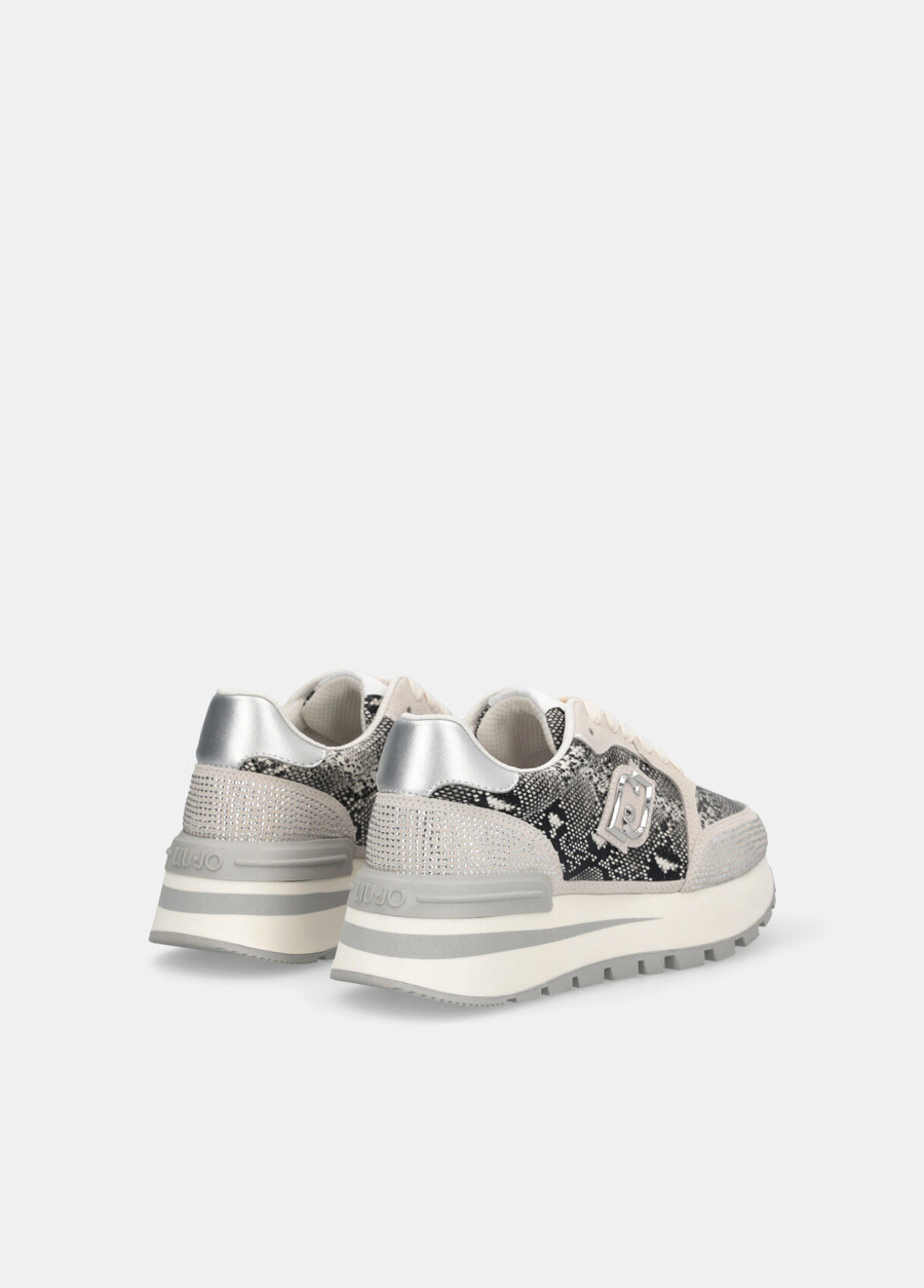 snakeskin-print sneakers with rhinestones