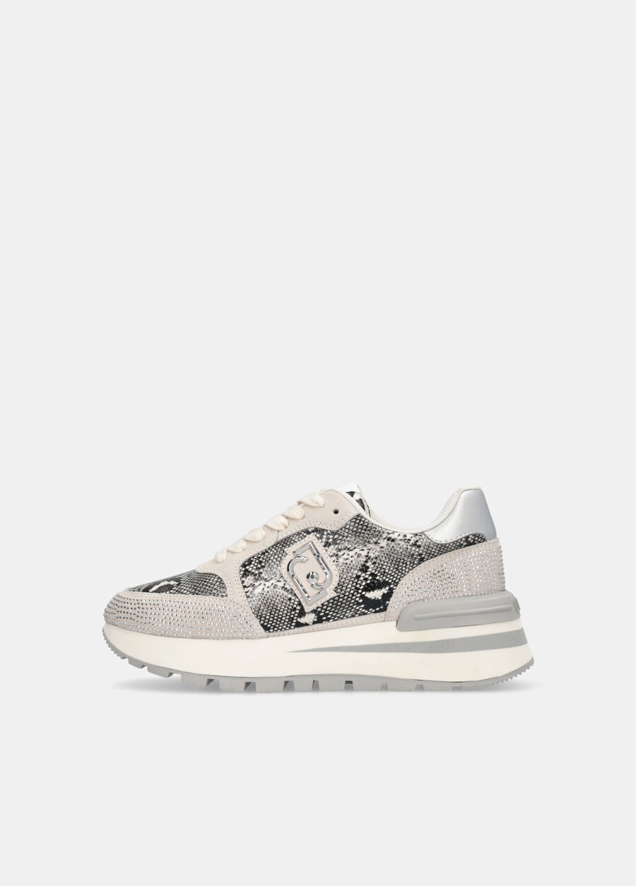 snakeskin-print sneakers with rhinestones