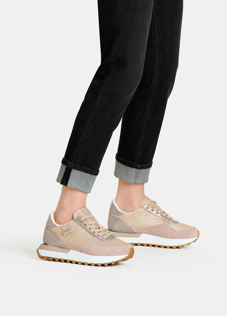 glitter mesh sneakers