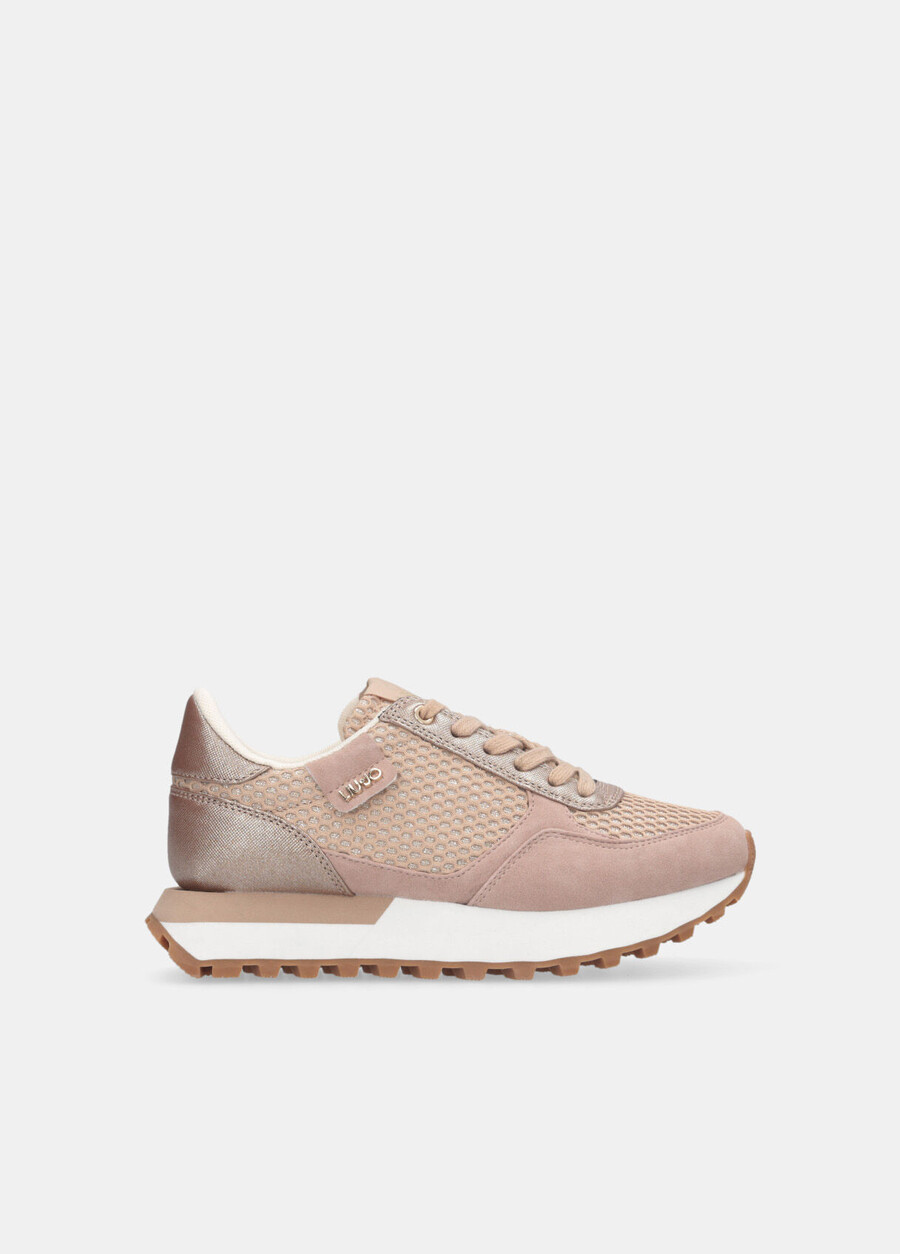 glitter mesh sneakers