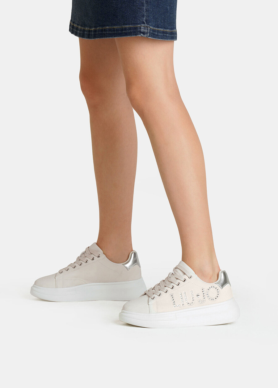 sneakers with jewel logo