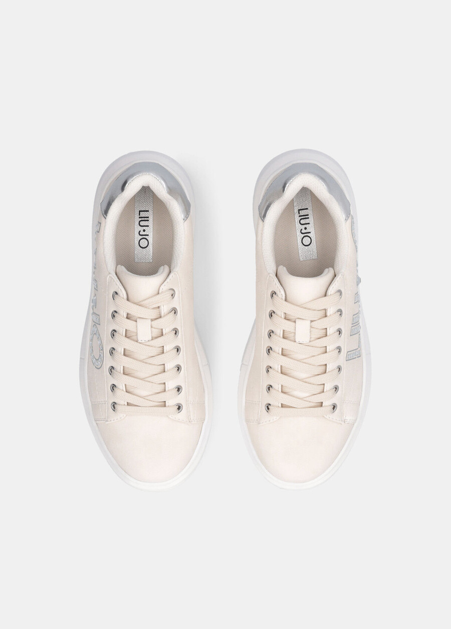 sneakers with jewel logo