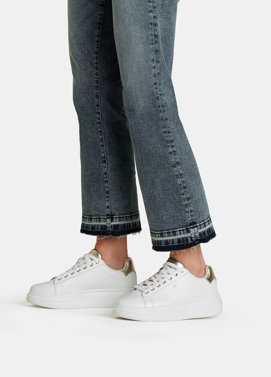 drummed leather sneakers