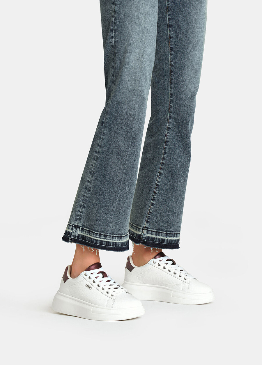 drummed leather sneakers