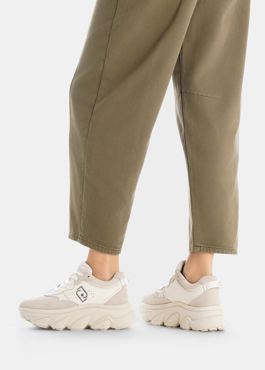 chunky suede and mesh sneakers