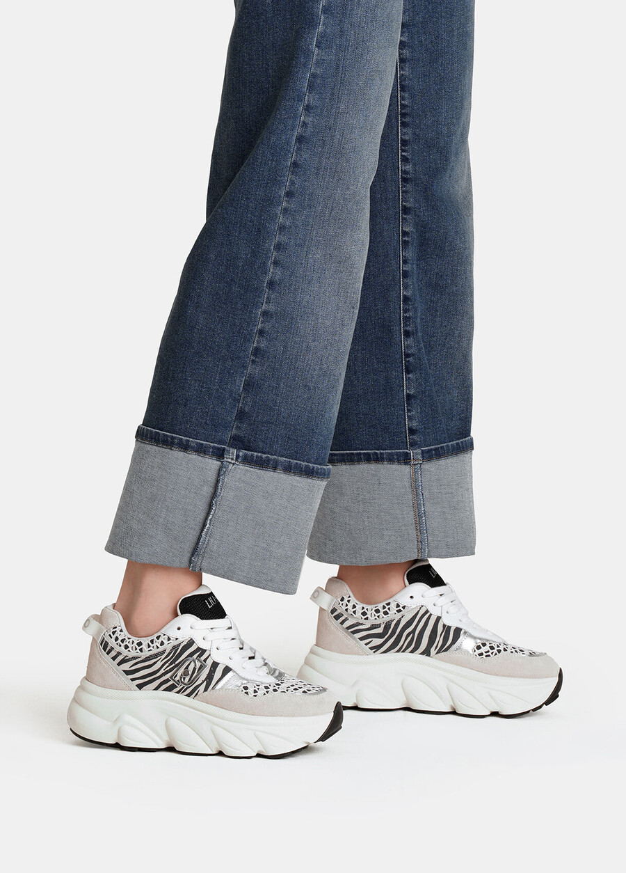 chunky animal-print sneakers