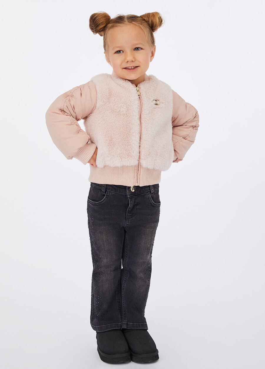 cotton jeans with rhinestones