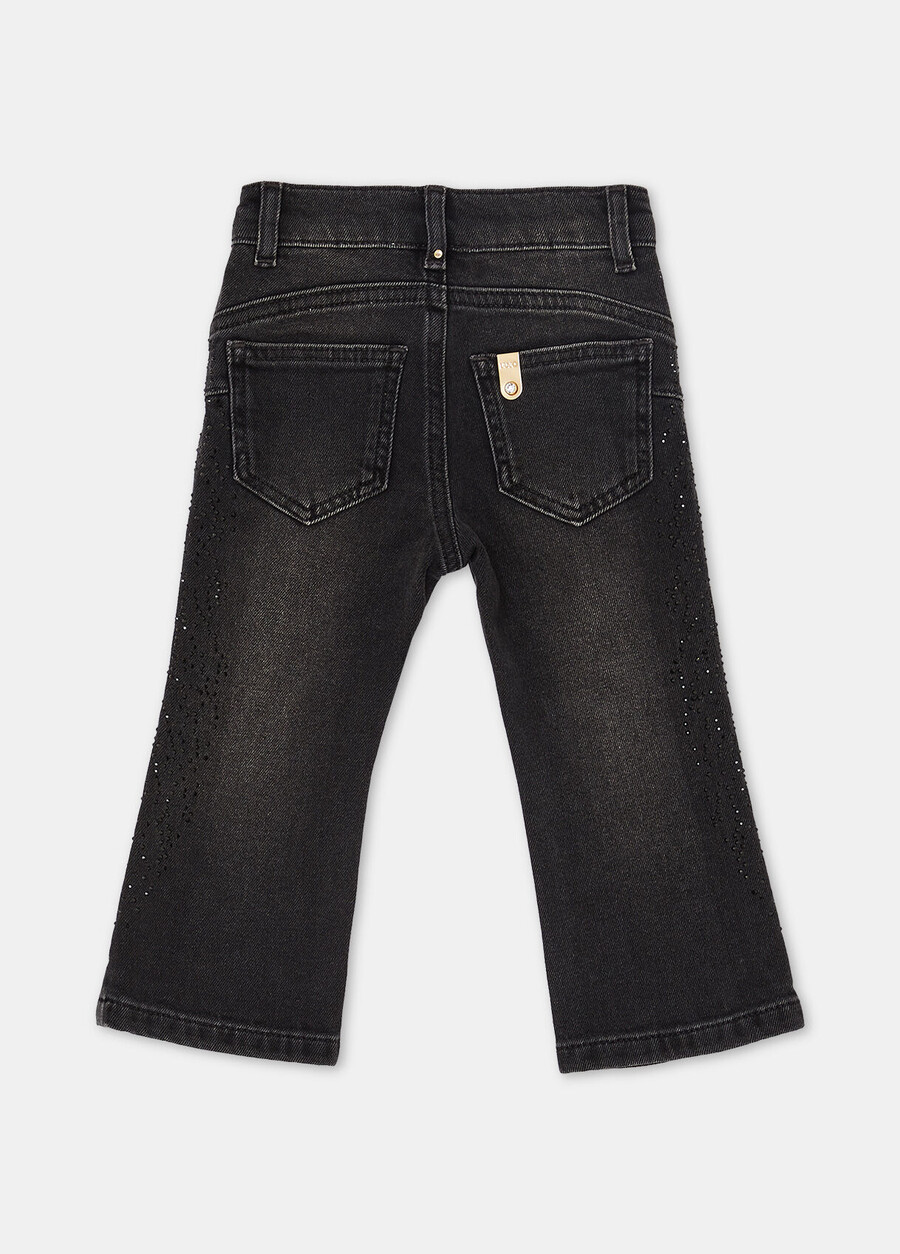 cotton jeans with rhinestones