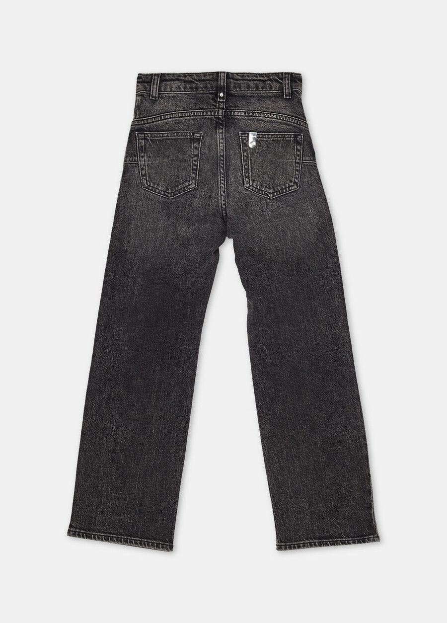 straight-leg jeans with rhinestones