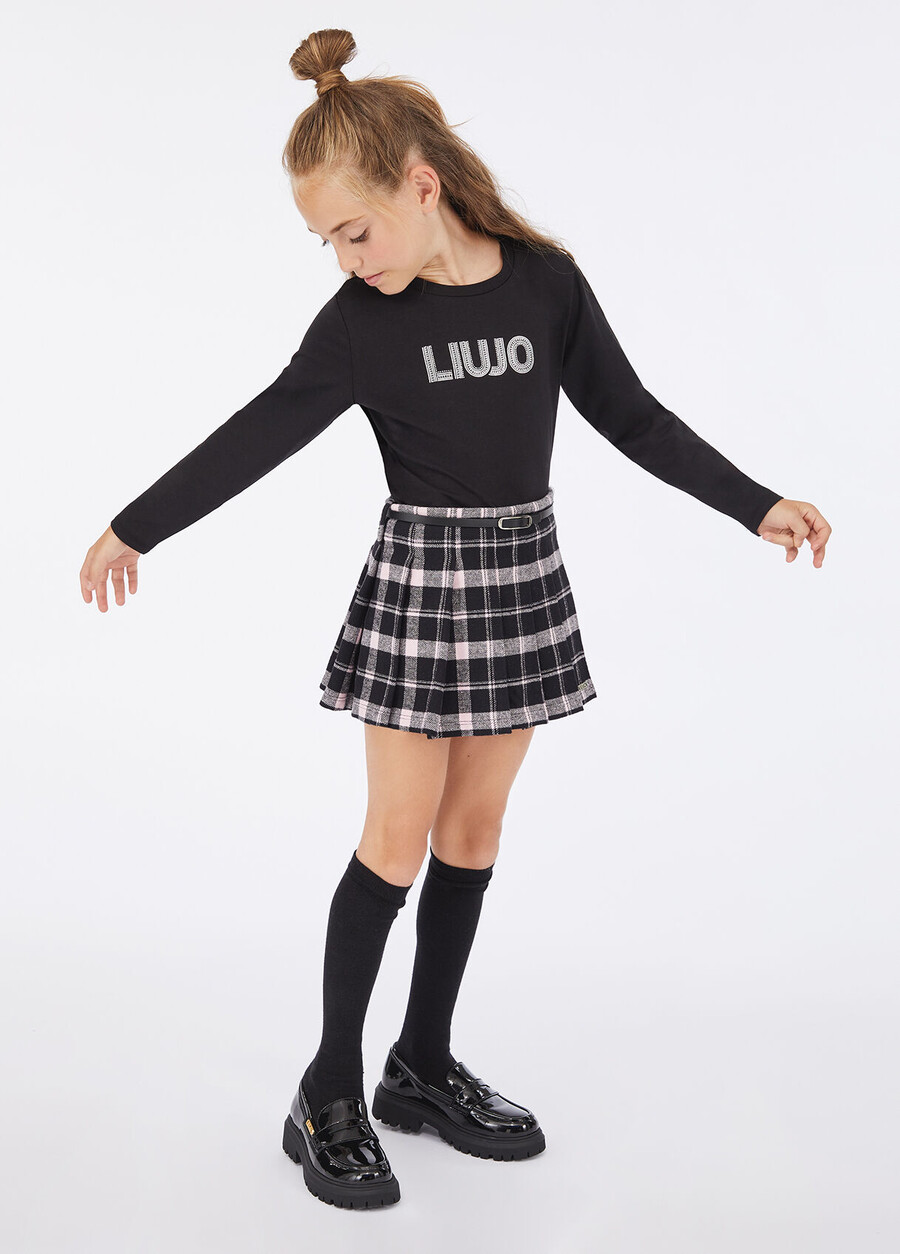 chequered cotton skirt