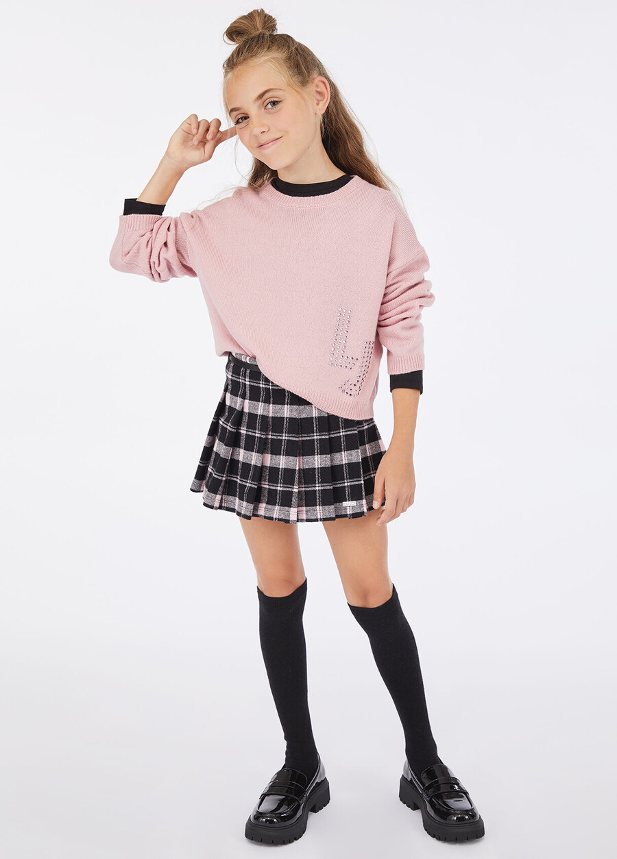 chequered cotton skirt