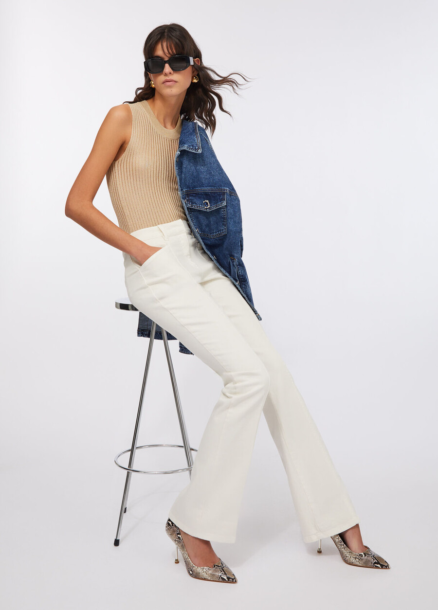 flared cotton bull trousers