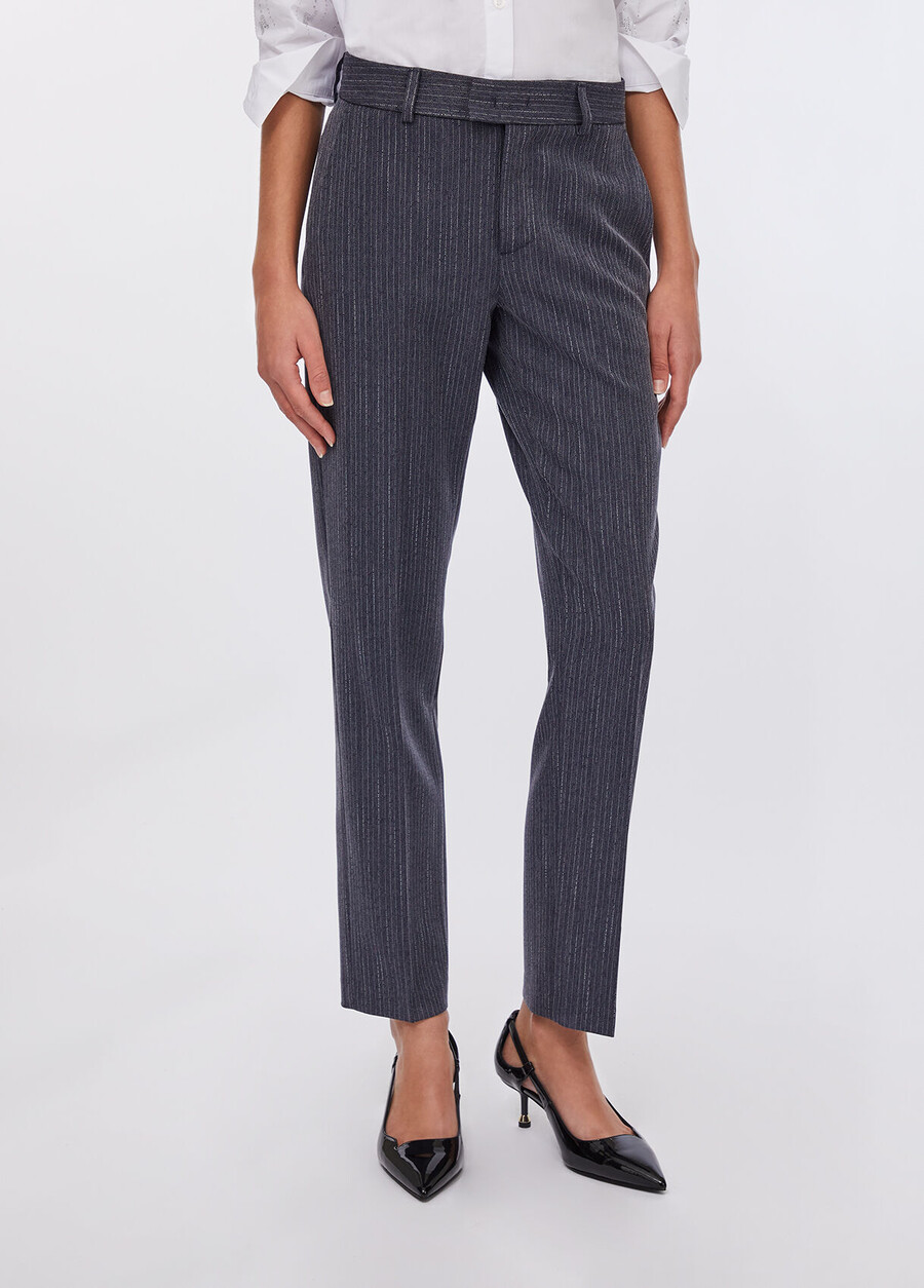 pinstripe flannel trousers