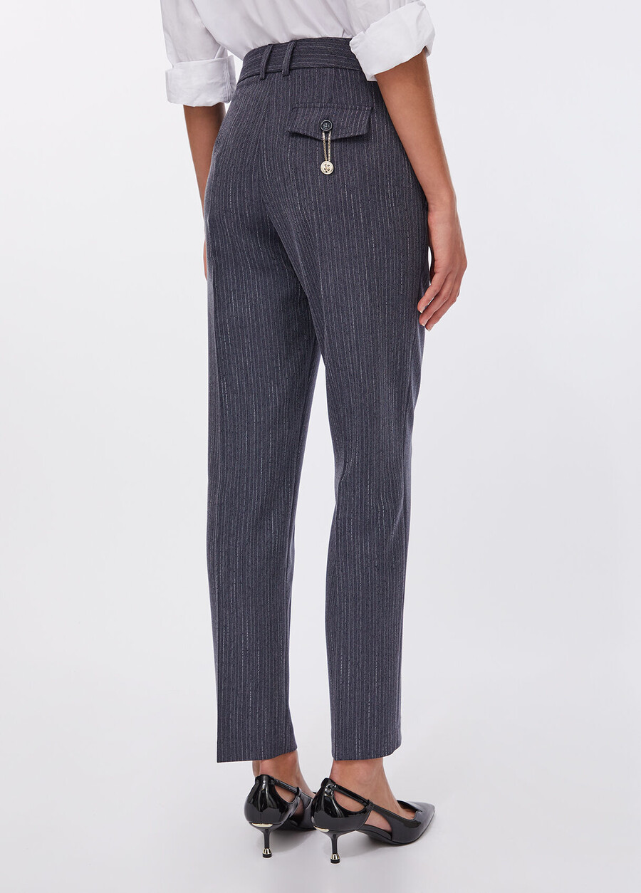 pinstripe flannel trousers