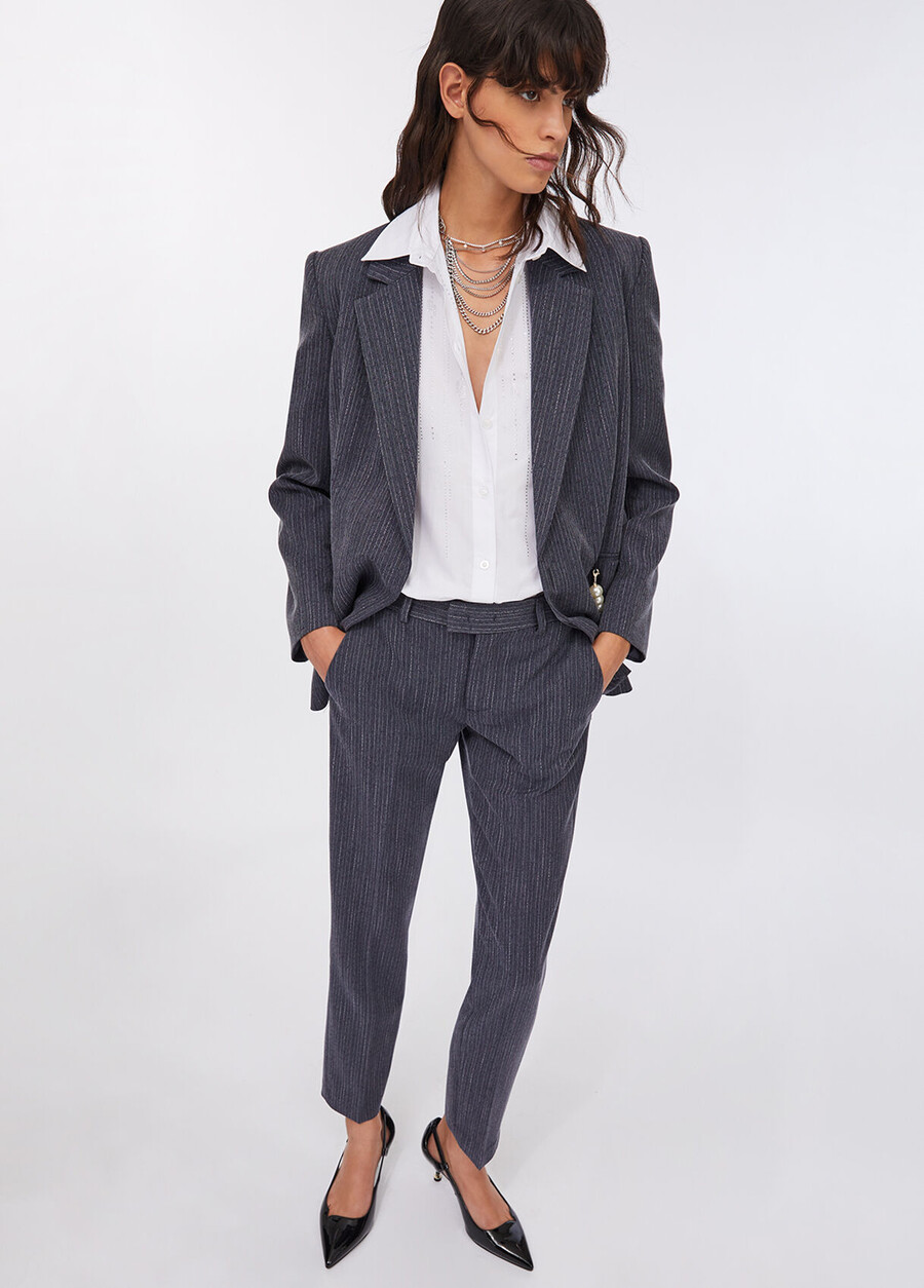 pinstripe flannel trousers