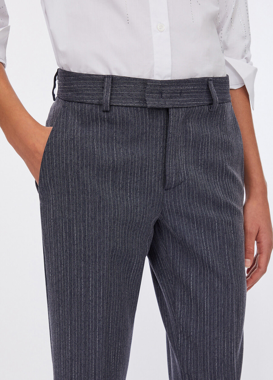 pinstripe flannel trousers