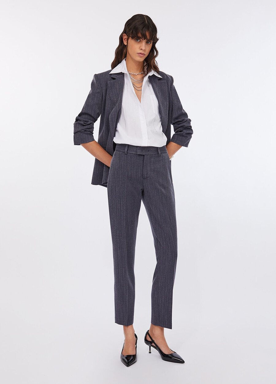 pinstripe flannel trousers