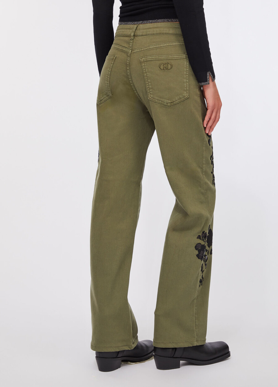 trousers with embroidery