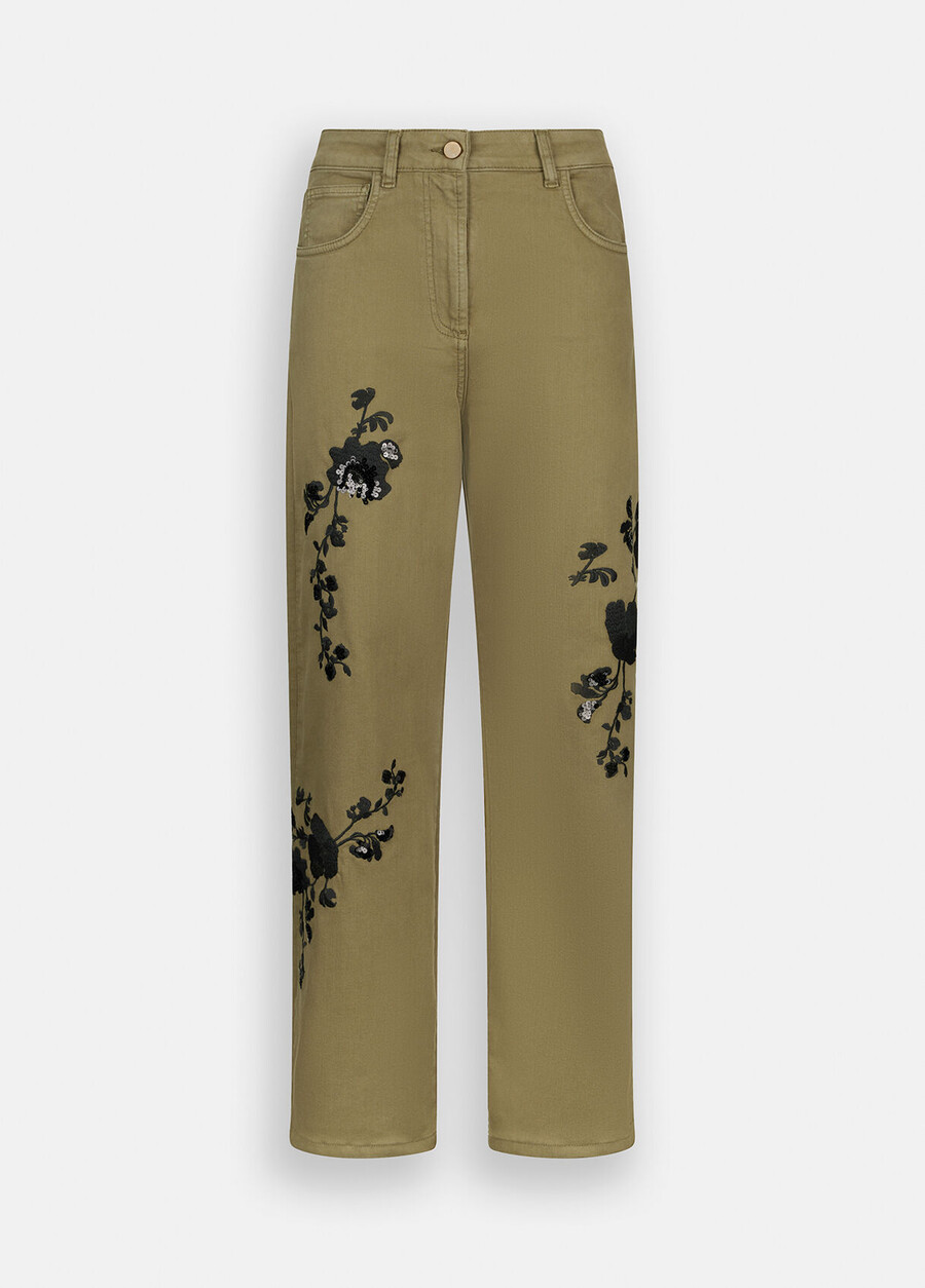 trousers with embroidery