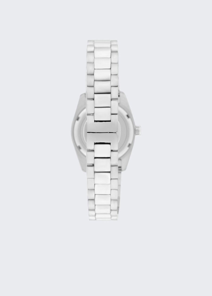 steel watch with diamantés
