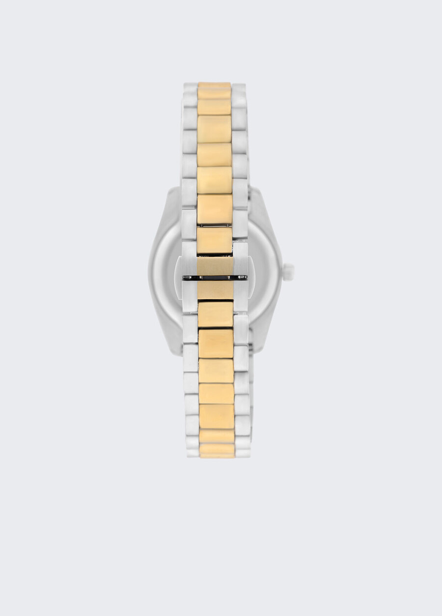 two-tone steel watch with diamantés