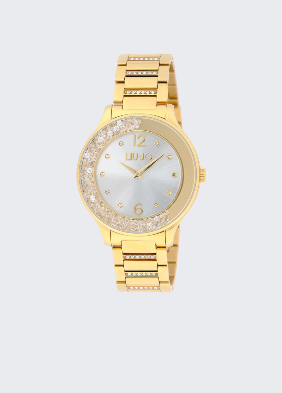 steel watch with diamantés