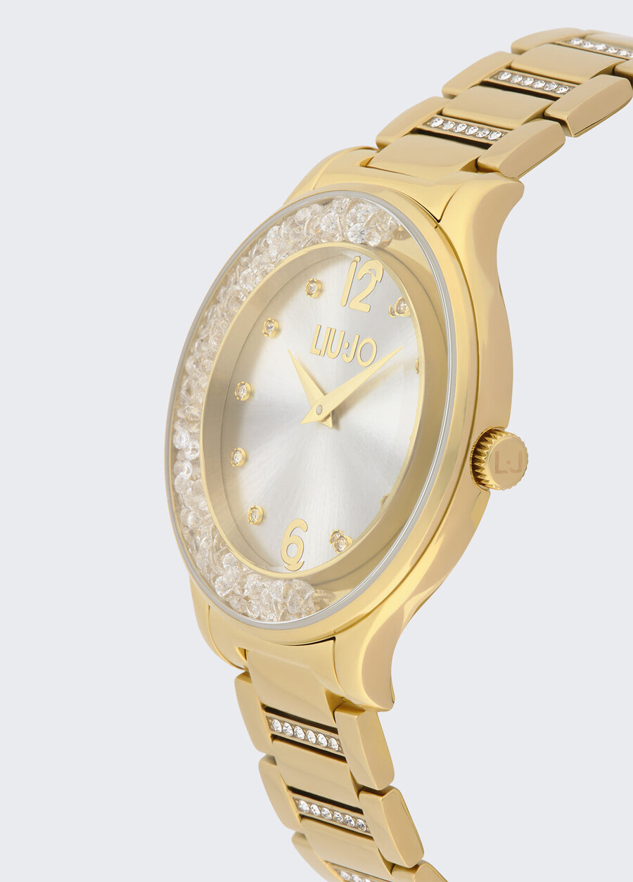 steel watch with diamantés