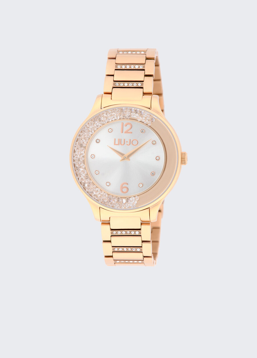 steel watch with diamantés