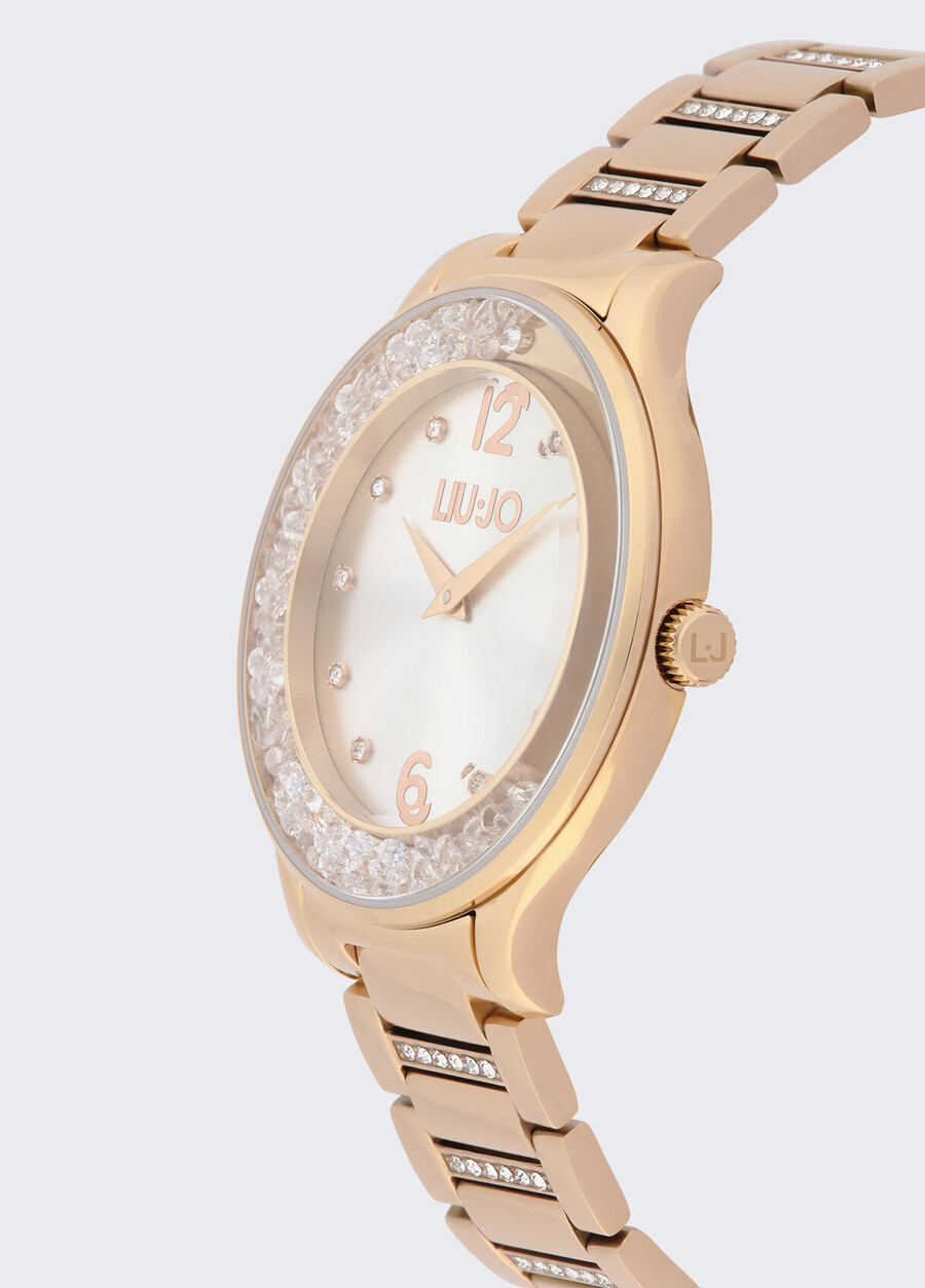 steel watch with diamantés